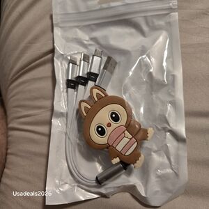 POP MART The Monsters Enchanted by the Seaside Series Labubu 3 in 1 USB Cable